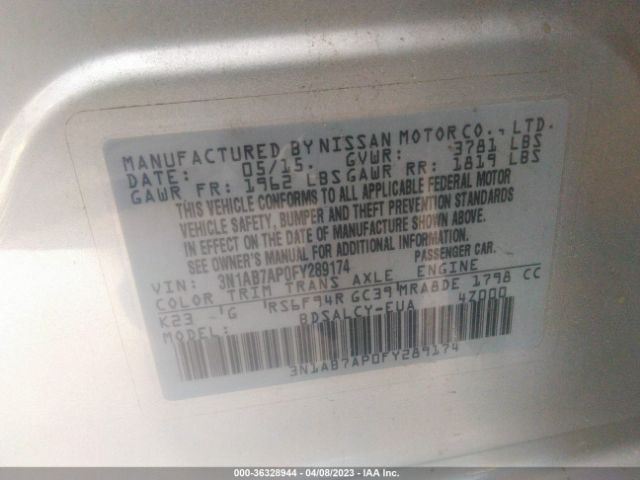3N1AB7AP0FY289174 Nissan SENTRA S