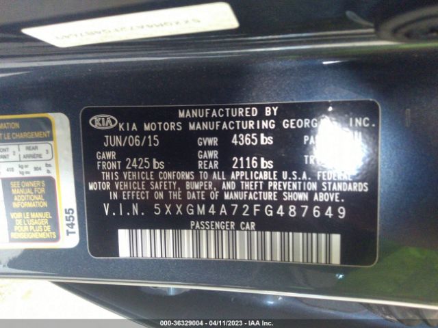 5XXGM4A72FG487649 KIA Optima Lx