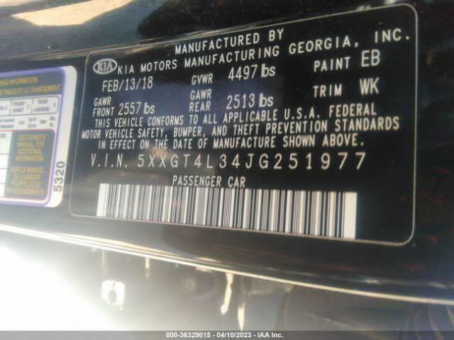 5XXGT4L34JG251977 KIA Optima S