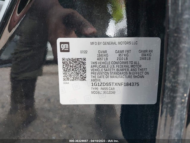 Chevrolet MALIBU LT 2022 1G1ZD5STXNF184375 Image 9