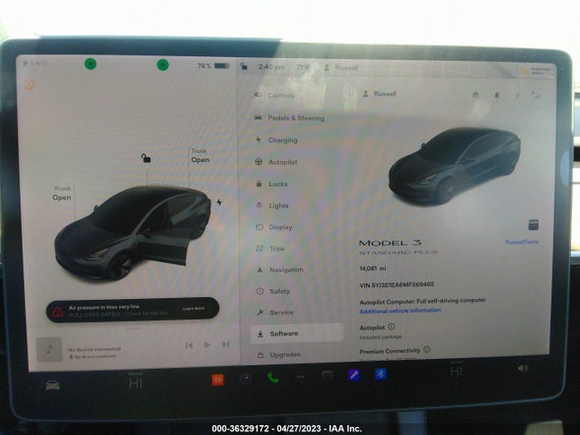 Tesla Model 3 Standard Range Plus 2021 5YJ3E1EA6MF069465 Image 8