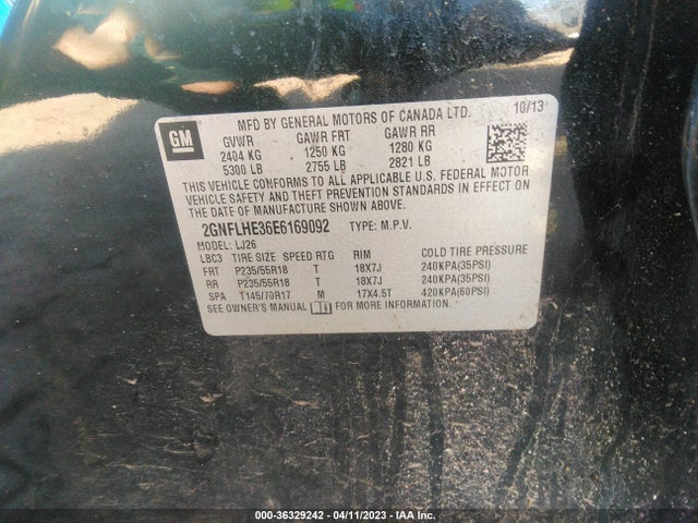 Chevrolet Equinox Ltz 2014 2GNFLHE36E6169092 Image 9