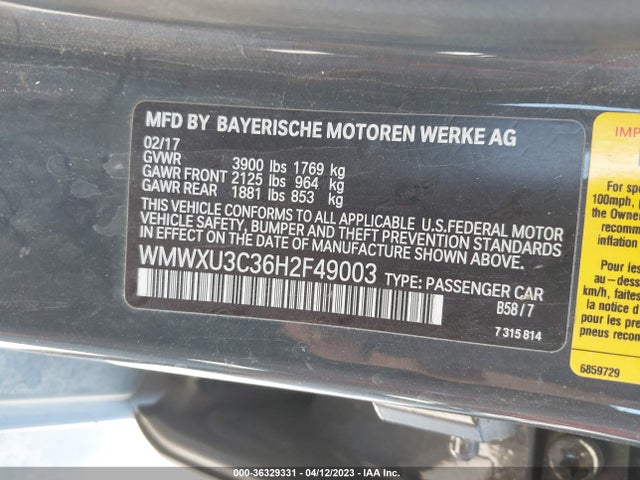 2017 Mini Cooper, VIN: WMWXU3C36H2F49003