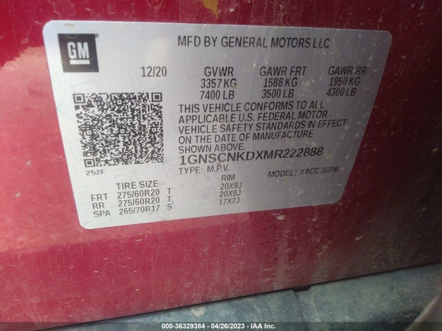 Chevrolet Tahoe Lt 2021 1GNSCNKDXMR222888 Image 9