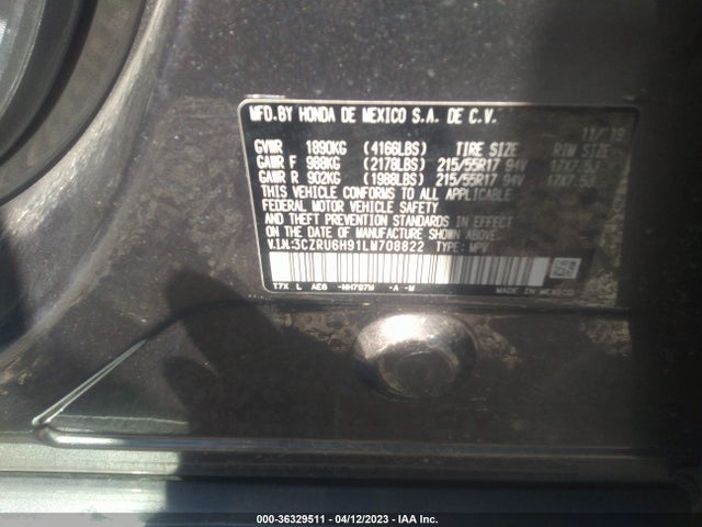 Honda Hr-v Touring 2020 3CZRU6H91LM708822 Image 9
