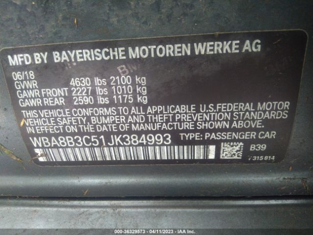 WBA8B3C51JK384993 BMW 3 Series 340i
