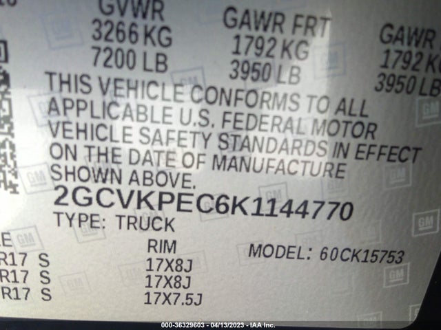 Chevrolet Silverado 1500 Ld Lt 2019 2GCVKPEC6K1144770 Image 10