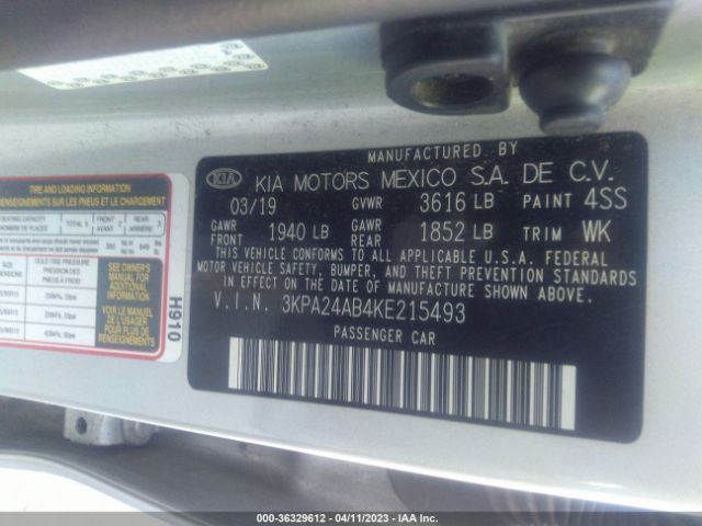 3KPA24AB4KE215493 KIA RIO S