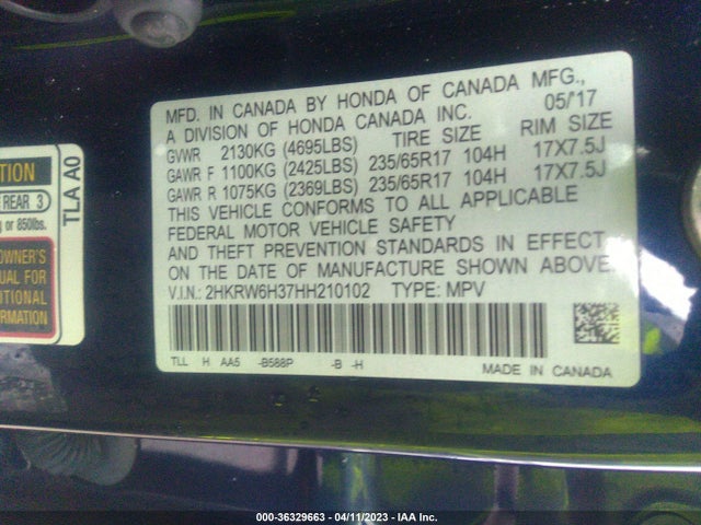 Honda CR-V LX 2017 2HKRW6H37HH210102 Image 11