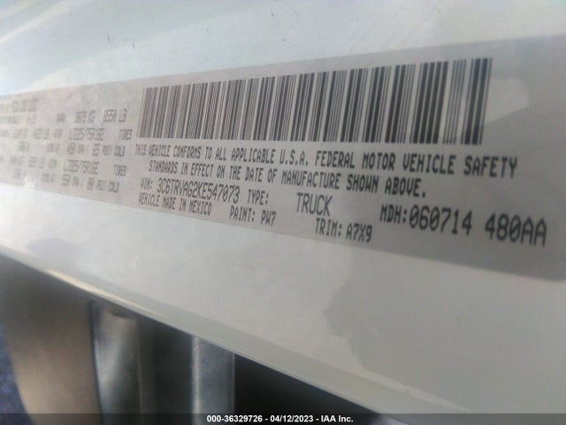 3C6TRVAG2KE547073 RAM Promaster Cargo Van