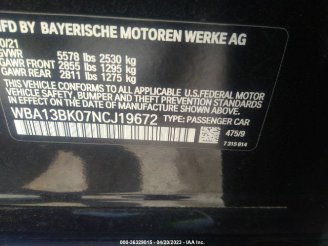 WBA13BK07NCJ19672 BMW 5 Series M550i Xdrive