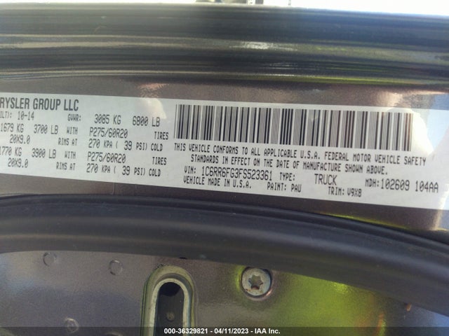 1C6RR6FG3FS523361 RAM 1500 Express
