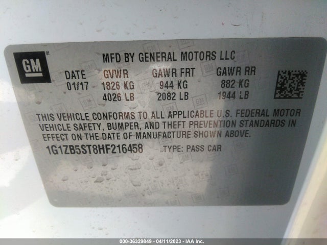 Chevrolet MALIBU LS 2017 1G1ZB5ST8HF216458 Image 10