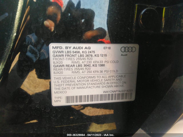 WA1CNAFY4J2214233 Audi Q5 Prestige/tech Prestige