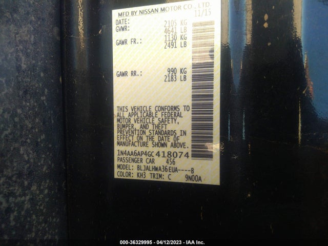 Nissan Maxima 3.5 Platinum 2016 1N4AA6AP4GC418074 Image 10