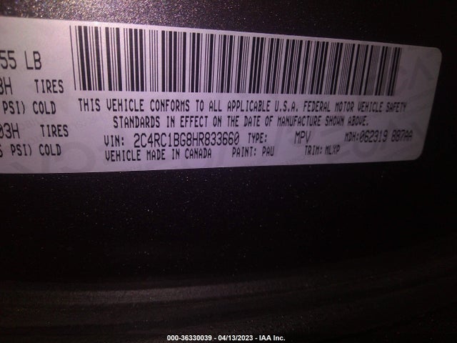 2C4RC1BG8HR833660 Chrysler Pacifica Touring-l