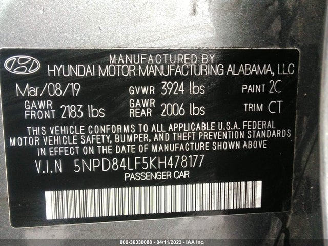Hyundai Elantra Value Edition 2019 5NPD84LF5KH478177 Image 11