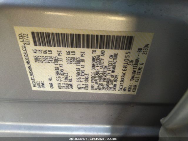 5N1BT3BA7NC681055 Nissan ROGUE SV