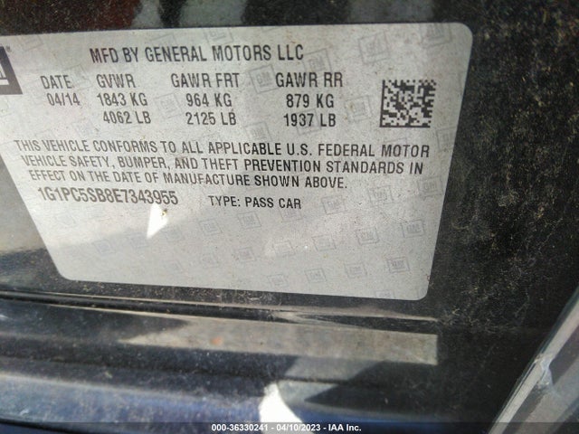 Chevrolet Cruze 1lt 2014 1G1PC5SB8E7343955 Image 9