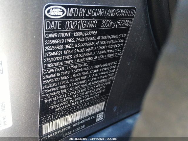 SALWR2SU0MA793255 Land Rover Range Rover Sport Hse Silver Edition