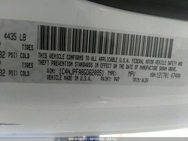 1C4NJPFA8GD620951 Jeep Patriot High Altitude Edition