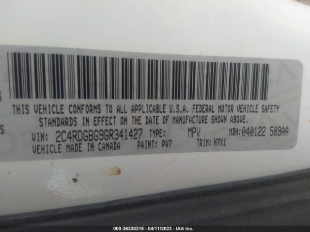 2C4RDGBG9GR341427 Dodge Grand Caravan American Value Pkg