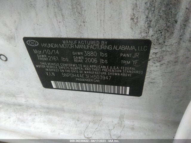 Hyundai ELANTRA SE 2014 5NPDH4AE3EH503947 Image 9