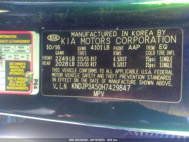 KNDJP3A50H7429847 KIA SOUL +