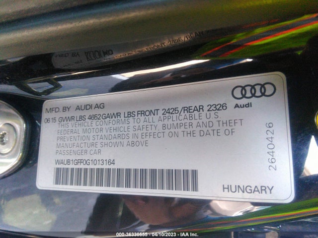 2016 Audi S3, VIN: WAUB1GFF0G1013164