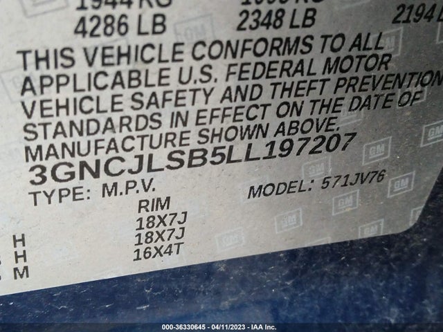 Chevrolet Trax Lt 2020 3GNCJLSB5LL197207 Image 9