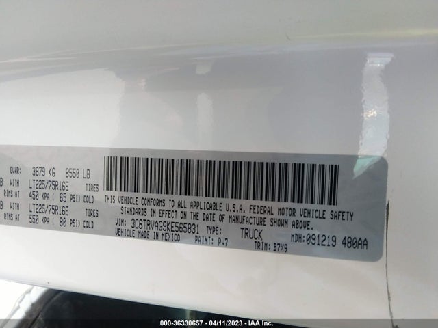 RAM Promaster Cargo Van 2019 3C6TRVAG9KE565831 Image 11