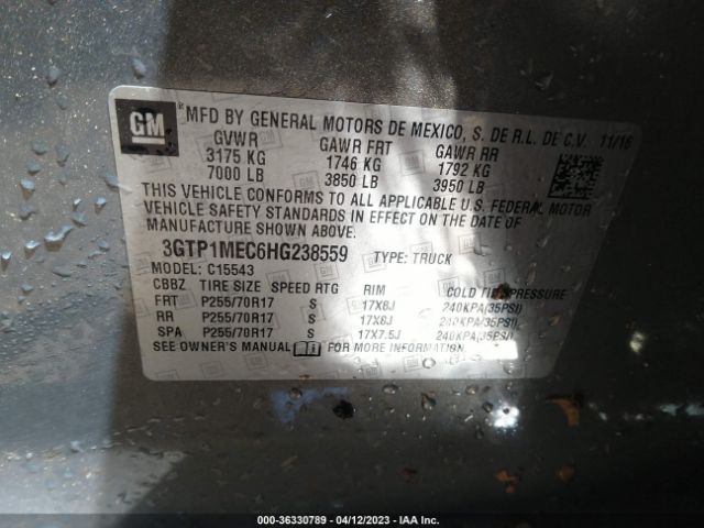 3GTP1MEC6HG238559 GMC Sierra 1500 Sle