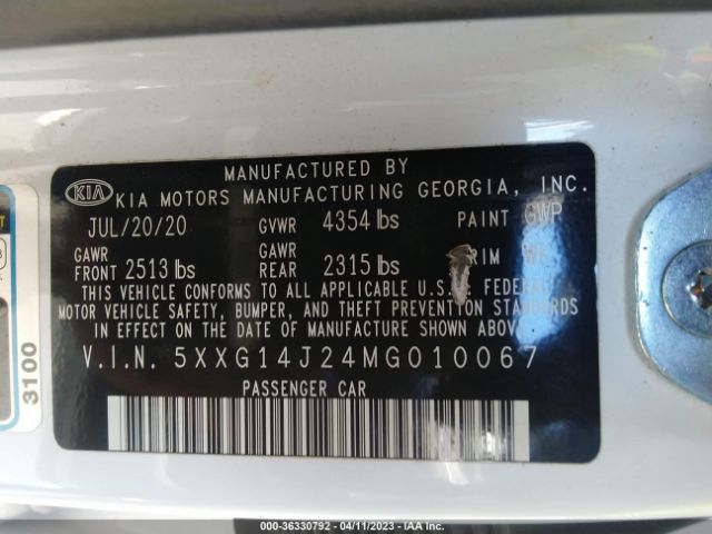 5XXG14J24MG010067 KIA K5 LXS