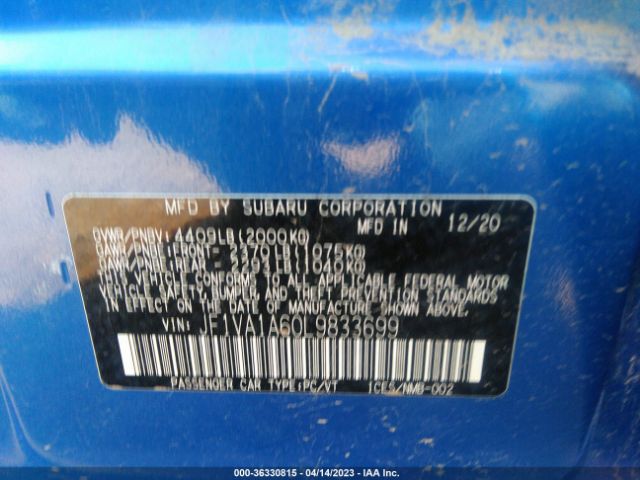JF1VA1A60L9833699 Subaru WRX