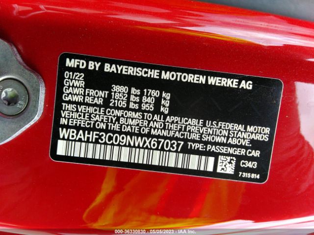 WBAHF3C09NWX67037 BMW Z4 Sdrive30i