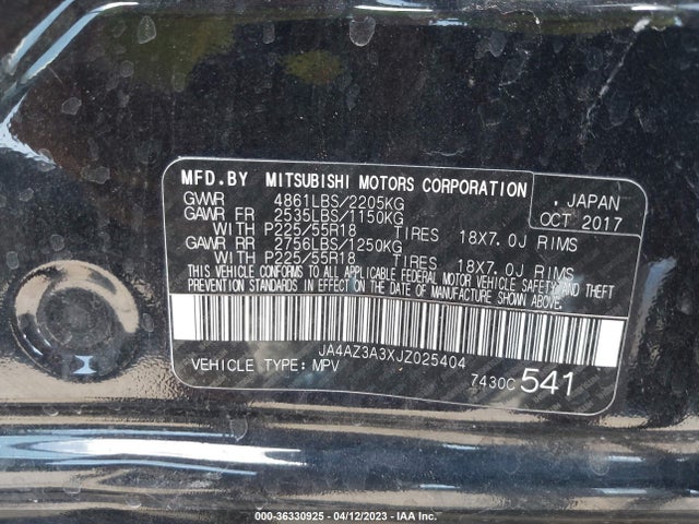 JA4AZ3A3XJZ025404 Mitsubishi Outlander Es/se/sel/le