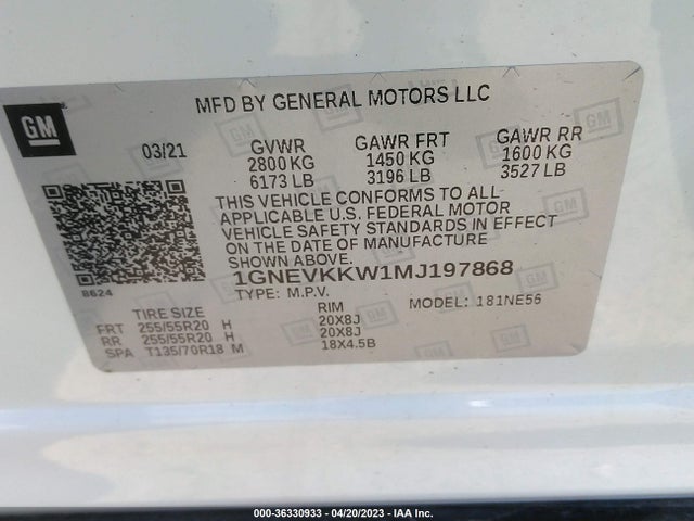 Chevrolet Traverse Premier 2021 1GNEVKKW1MJ197868 Image 9