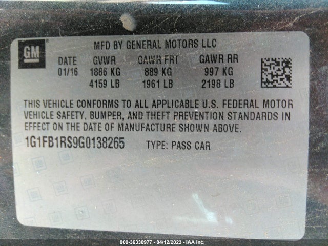 Chevrolet Camaro 1lt 2016 1G1FB1RS9G0138265 Image 11
