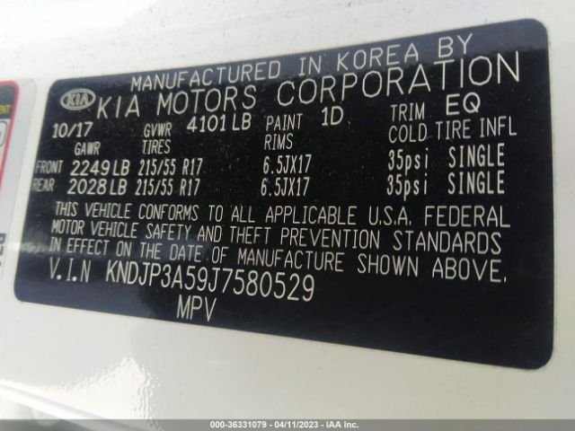 KNDJP3A59J7580529 KIA SOUL +
