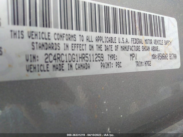 2C4RC1DG1HR511259 Chrysler Pacifica Touring
