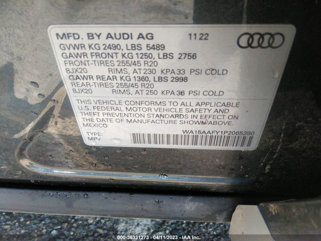 2023 Audi Q5, VIN: WA15AAFY1P2065390