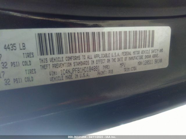 1C4NJPFB1HD184891 Jeep Patriot Latitude