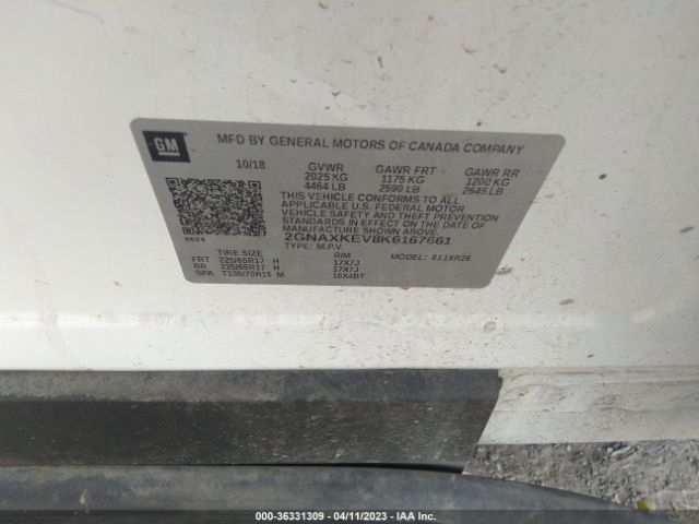 Chevrolet EQUINOX LT 2019 2GNAXKEV8K6167661 Image 9
