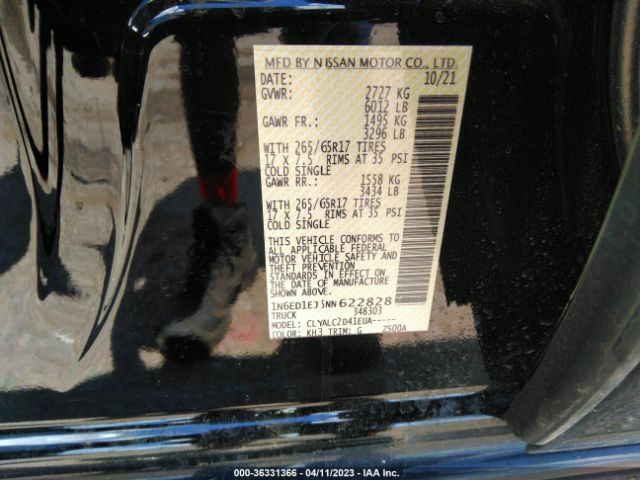 1N6ED1EJ5NN622828 Nissan Frontier Sv