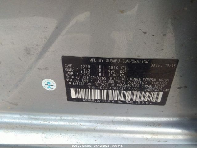 4S3GTAC64K3717076 Subaru Impreza Premium