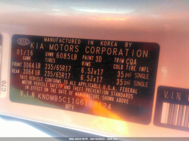 KNDMB5C11G6198124 KIA SEDONA LX