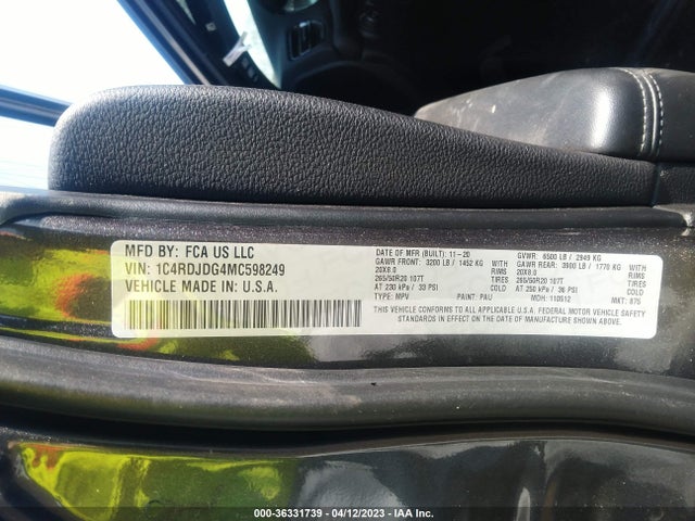 Dodge Durango Gt Plus 2021 1C4RDJDG4MC598249 Image 9