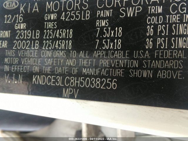 KNDCE3LC8H5038256 KIA Niro Touring