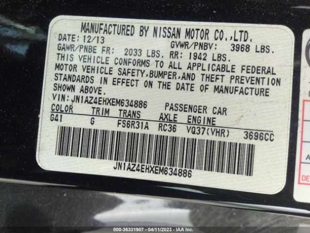 JN1AZ4EHXEM634886 Nissan 370Z
