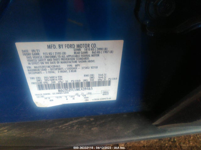 Ford ECOSPORT S 2021 MAJ3S2FE1MC439465 Image 9